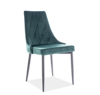 Krzesło tapicerowane zielone nowoczesne Trix B Velvet