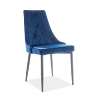 Krzesło granatowe nowoczesne tapicerowane Trix B Velvet