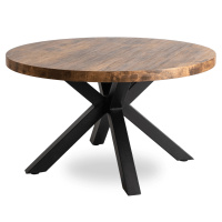 Stolik kawowy nowoczesny okrągły Lincoln Dąb Rustykalny/czarny