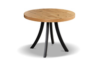 Stół rozkładany okrągły drewniany z grubym blatem do jadalni Oslo