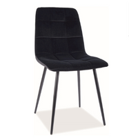Krzesło tapicerowane czarne do jadalni Mila Matt Velvet
