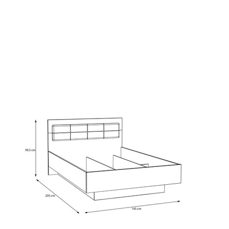 Łóżko ze stelażem i pojemnikiem na pościel 140x200 cm Baderna