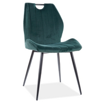 Krzesło tapicerowane zielone do jadalni Arco Velvet