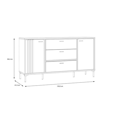Komoda duża na nóżkach z lamelami Joakimis