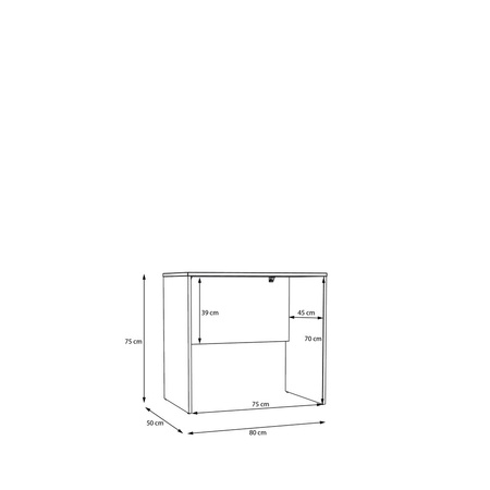 Biurko komputerowe proste dąb sonoma 80 cm 