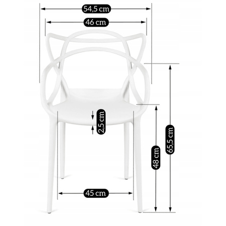 Krzesło ażurowe nowoczesne białe twarde 