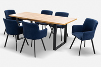 Zestaw stół rozkładany prostokątny z 6 krzesłami Viki