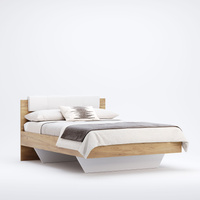 Łóżko z zagłówkiem białe 140x200 cm do sypialni Asti