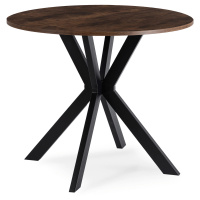 Stół okrągły do jadalni dąb rustykalny/czarny Lauren