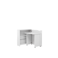 Biurko składane prawe Work Concept Slim biały połysk