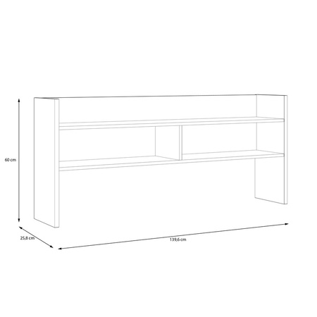 Nadstawka nad biurko z pólkami 140cm dąb artisan 