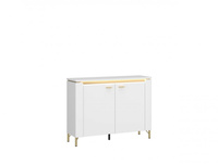 Komoda pojemna z półkami na wysokich nóżkach w stylu glamour