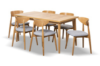 Zestaw stół rozkładany prostokątny z krzesłami Luis