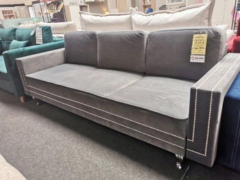 Sofa, kanapa szara z funkcją spania  trzyosobowa Glamour Outlet